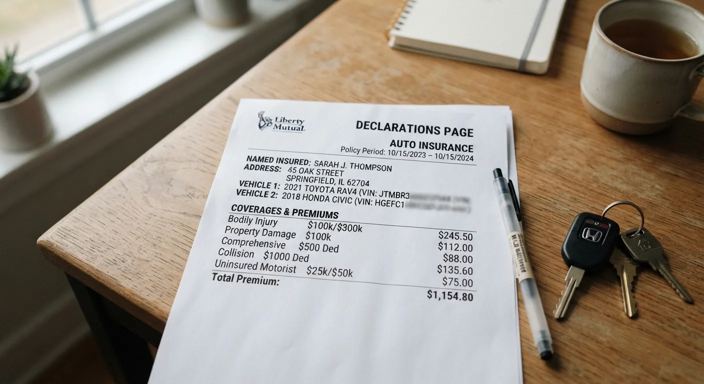 Reading Your Auto Insurance Declarations Page