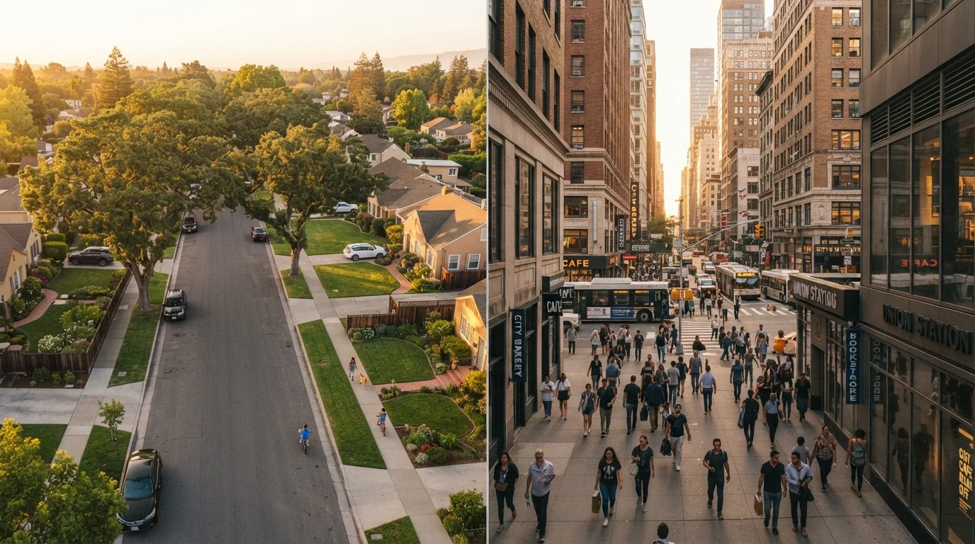 Suburbs vs. Cities: How Where You Live Shapes Your Daily Rhythms